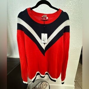 New Sweater- The Upside- Size M- Orange, Blue, White